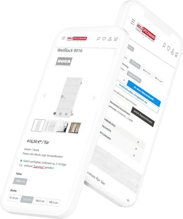 Screenshot von individuellen Produkten im Onlineshop von Holz-Speckmann