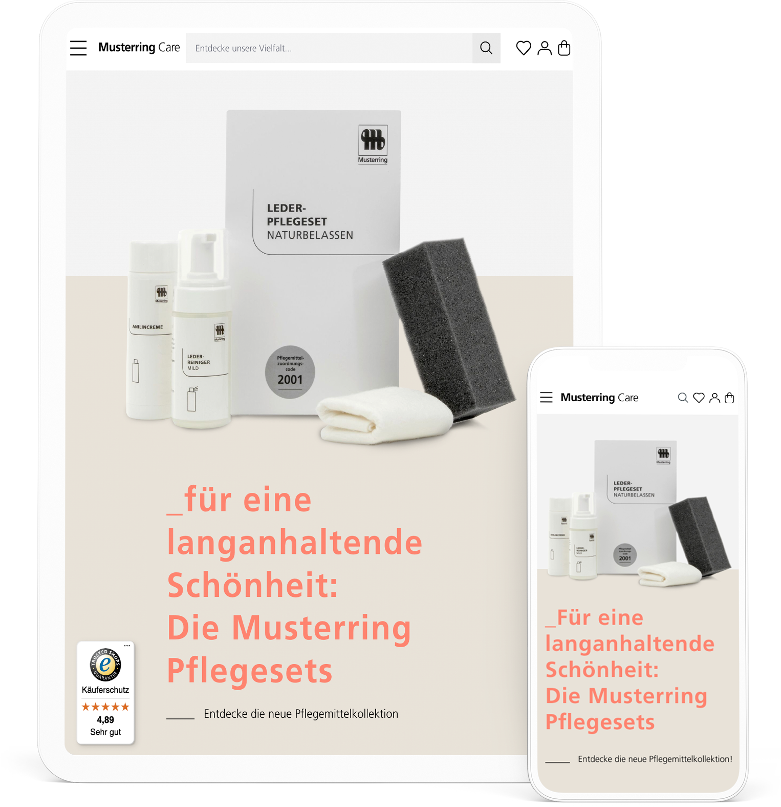 Der neue responsive Onlineshop von Musterring Care inklusive neuster Shopware 6 Basis, PIM-Anbindung und Marketing-Automation