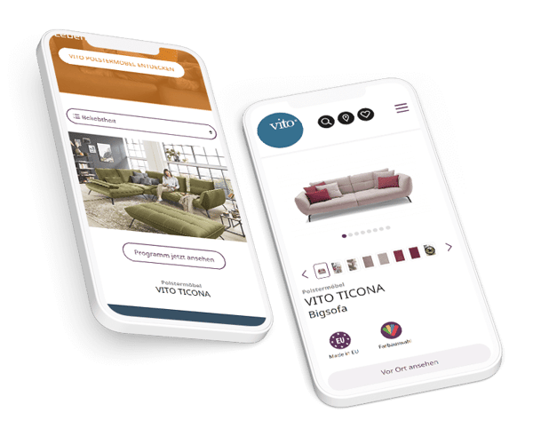 Shopware Leadportal für vito Möbel – Digitale Leadgenerierung mit Produktübersicht und mobiler Ansicht