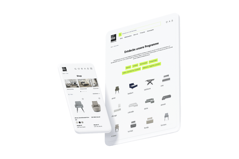 E-Commerce-Umsetzung für set one by Musterring – Shopware 6, Akeneo PIM, Händlerbereich und HubSpot-Integration