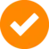 Abbildung eines Haken in orange