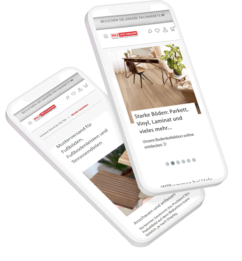 Zwei Kategorieseiten aus dem Onlineshop von Holzspeckmann, denn die Agentur burgdigital erstellt hat