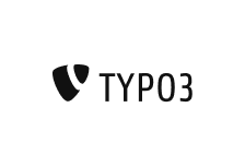 Auf dem Bild ist das TYPO3 Logo in schwarz weiß zu sehen