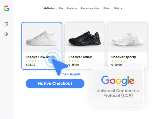 Mit dem Universal Commerce Protocol (UCP) definiert Google einen neuen Standard für Agentic Commerce. AI-Agents kaufen über KI-Suche ein.