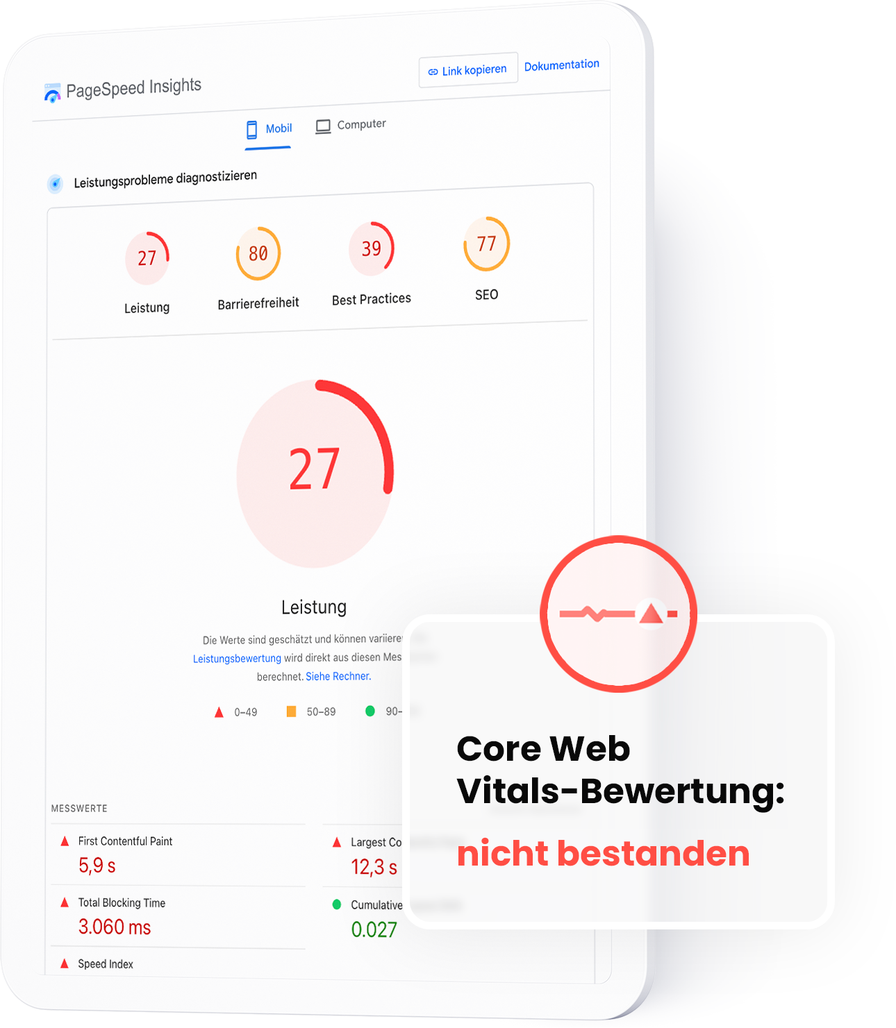 Google PageSpeed Insights gibt Auskunft über Performance-Probleme