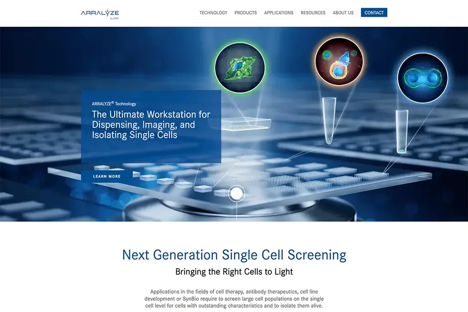 Screenshot der Startseite von Arralyze