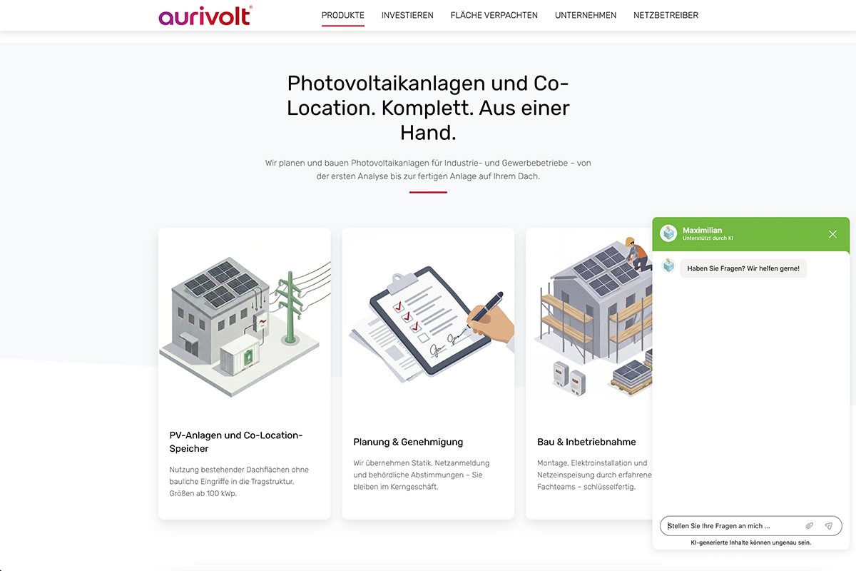 Aurivolt KI-Integration Chatbot