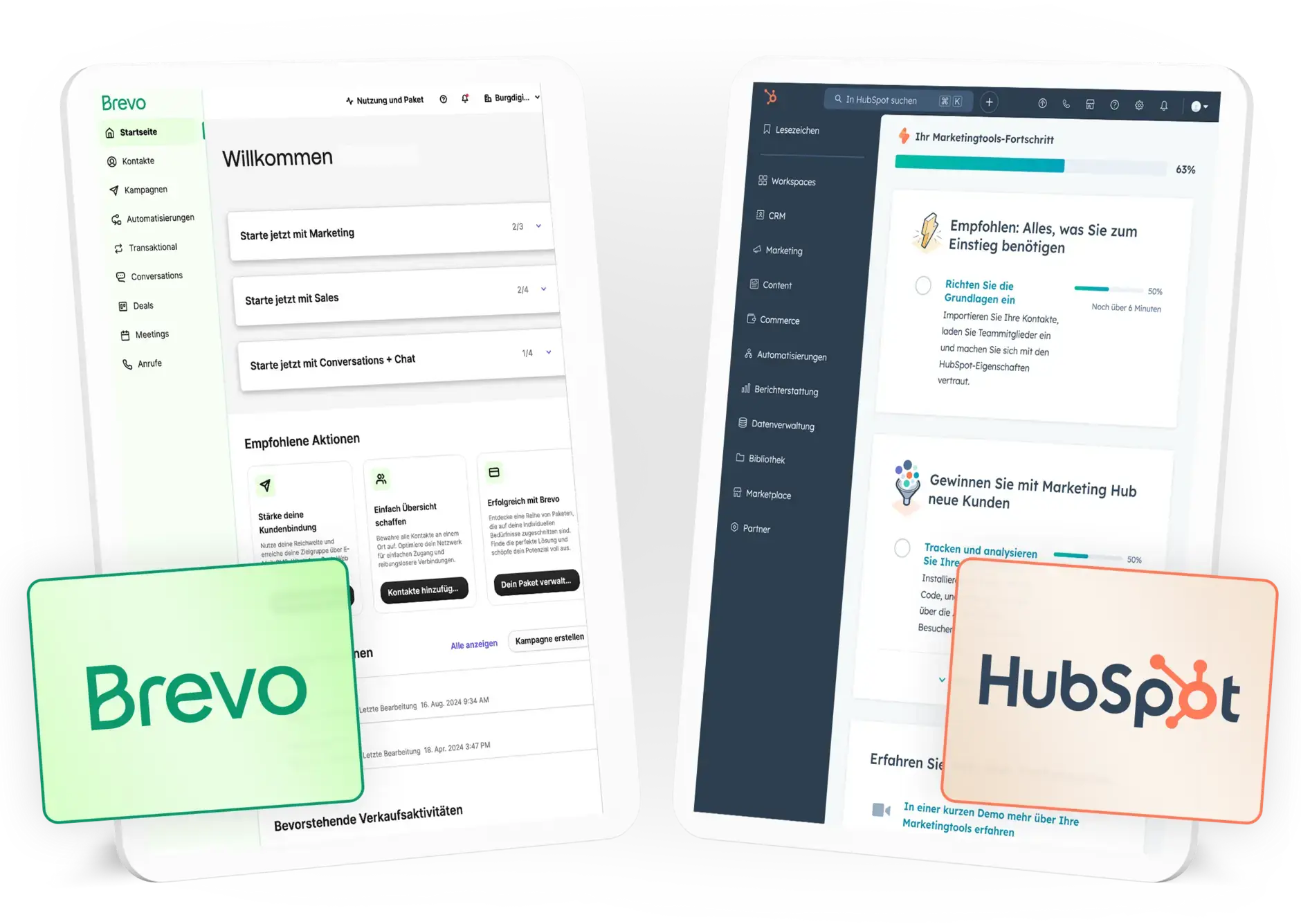 Vergleich der Marketing Tools Brevo und Hubspot