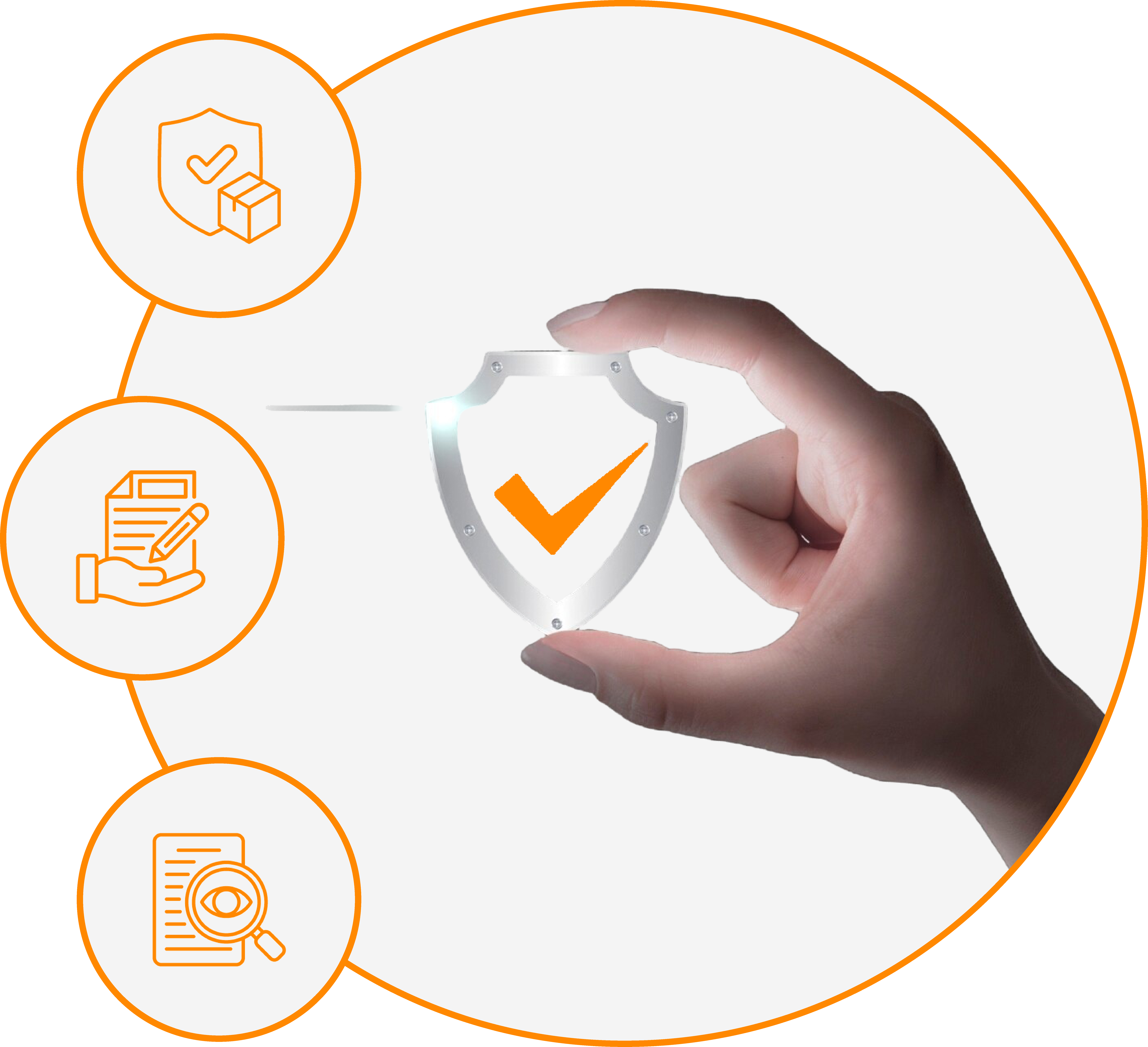 Visualisierung zur Produktsicherheitsverordnung 2024 mit Schutzschild, Prüf- und Dokumentationssymbolen für Händler und Hersteller.