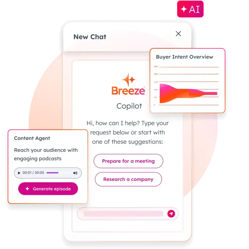 Screenshot des Breeze Copilot von HubSpot 