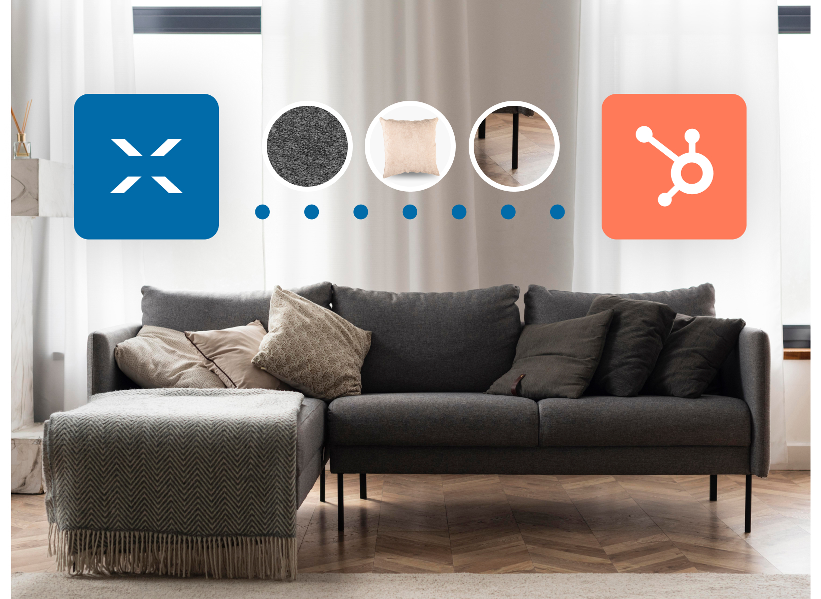 Die Grafik zeigt den automatischen Prozessablauf zwischen XcalibuR und HubSpot.