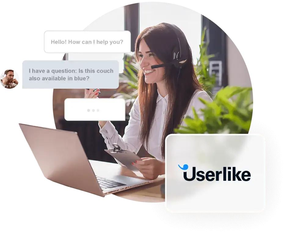 Abbildung einer Frau die am Laptop sitzt